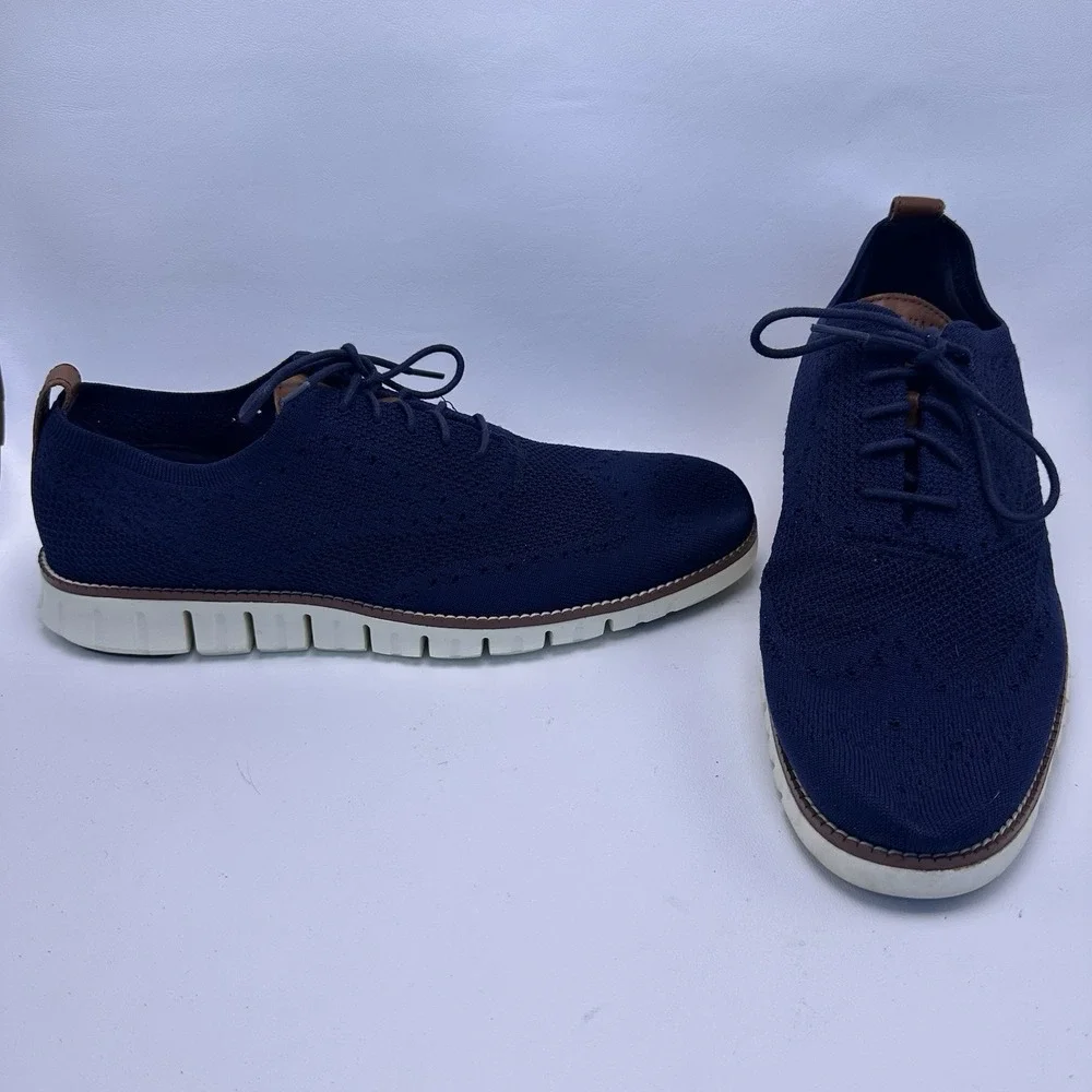Cole Haan ZeroGrand Stitchlite Men's 11 M Wingtip Oxford Casual Shoes Blue